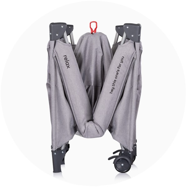 Patut pliabil Chipolino Relax platinum linen cu laterala culisanta