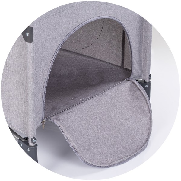 Patut pliabil Chipolino Relax platinum linen cu laterala culisanta