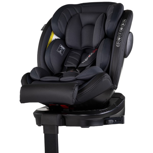 Scaun auto Chipolino Hypnotic Plus I-Size 40-150 cm cu sistem Isofix si sezut rotativ charcoal