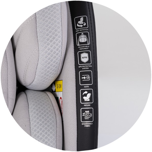 Scaun auto Chipolino Hypnotic Plus I-Size 40-150 cm cu sistem Isofix si sezut rotativ platinum