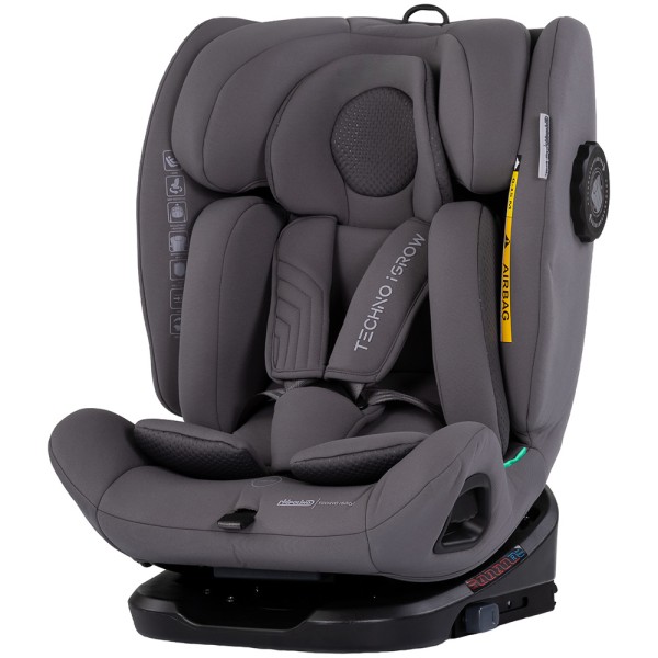 Scaun auto Chipolino Techno iGrow I-Size 40-150 cm cu sistem Isofix si sezut rotativ charcoal