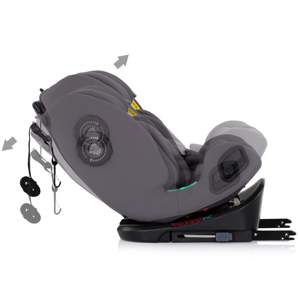 Scaun auto Chipolino Techno iGrow I-Size 40-150 cm cu sistem Isofix si sezut rotativ charcoal