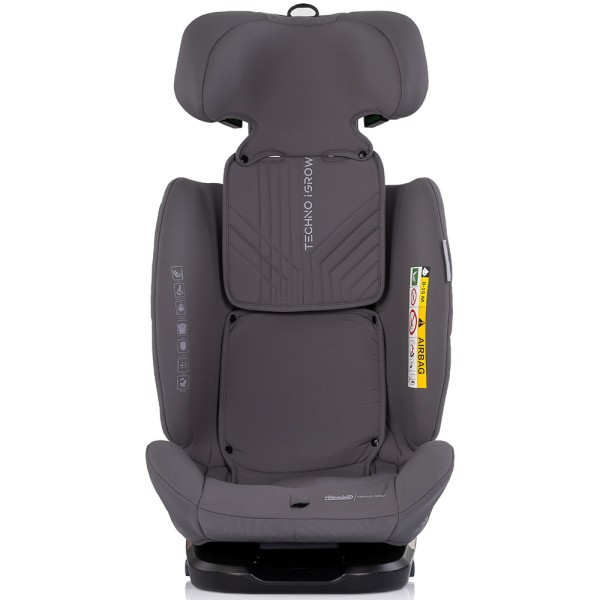 Scaun auto Chipolino Techno iGrow I-Size 40-150 cm cu sistem Isofix si sezut rotativ charcoal
