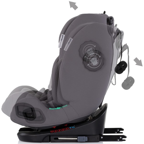 Scaun auto Chipolino Techno iGrow I-Size 40-150 cm cu sistem Isofix si sezut rotativ charcoal