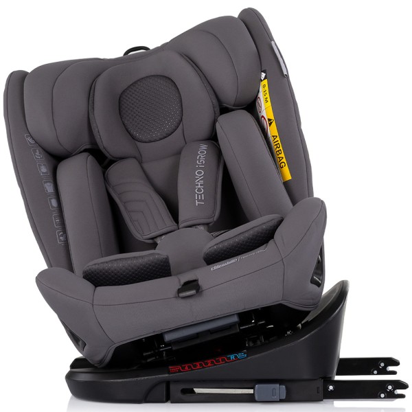 Scaun auto Chipolino Techno iGrow I-Size 40-150 cm cu sistem Isofix si sezut rotativ charcoal