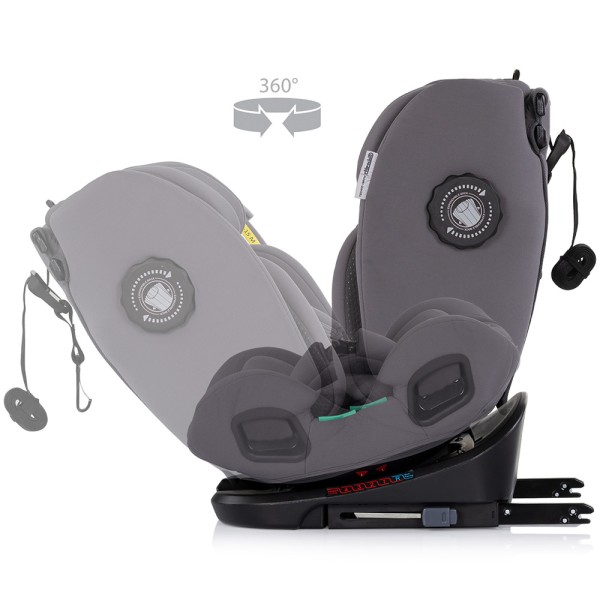 Scaun auto Chipolino Techno iGrow I-Size 40-150 cm cu sistem Isofix si sezut rotativ charcoal