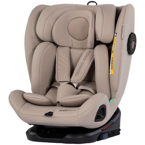 Scaun auto Chipolino Techno iGrow I-Size 40-150 cm cu sistem Isofix si sezut rotativ latte