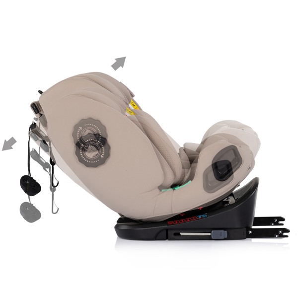 Scaun auto Chipolino Techno iGrow I-Size 40-150 cm cu sistem Isofix si sezut rotativ latte