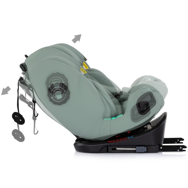 Scaun auto Chipolino Techno iGrow I-Size 40-150 cm cu sistem Isofix si sezut rotativ matcha