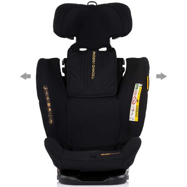 Scaun auto Chipolino Techno iGrow I-Size 40-150 cm cu sistem Isofix si sezut rotativ noir