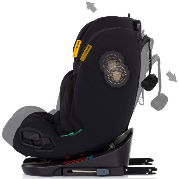 Scaun auto Chipolino Techno iGrow I-Size 40-150 cm cu sistem Isofix si sezut rotativ noir