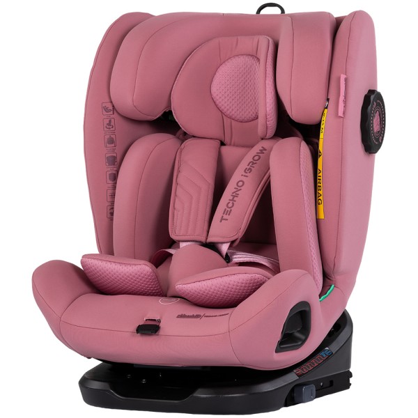 Scaun auto Chipolino Techno iGrow I-Size 40-150 cm cu sistem Isofix si sezut rotativ powder pink