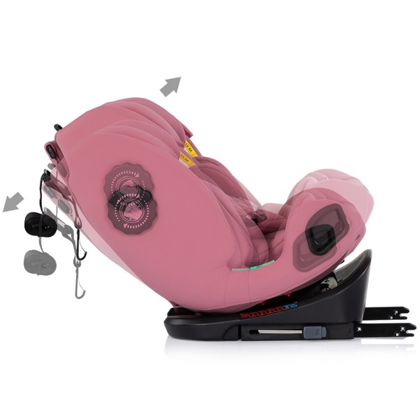 Scaun auto Chipolino Techno iGrow I-Size 40-150 cm cu sistem Isofix si sezut rotativ powder pink