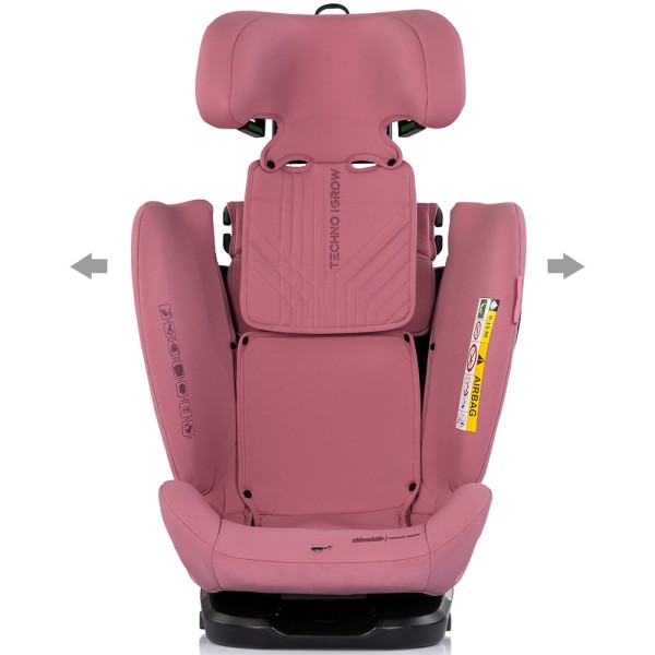 Scaun auto Chipolino Techno iGrow I-Size 40-150 cm cu sistem Isofix si sezut rotativ powder pink