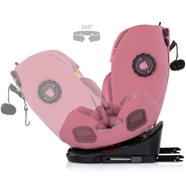 Scaun auto Chipolino Techno iGrow I-Size 40-150 cm cu sistem Isofix si sezut rotativ powder pink