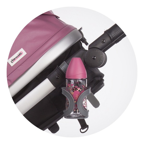 Suport universal pentru pahar si carlig de geanta pentru carucioare Chipolino black
