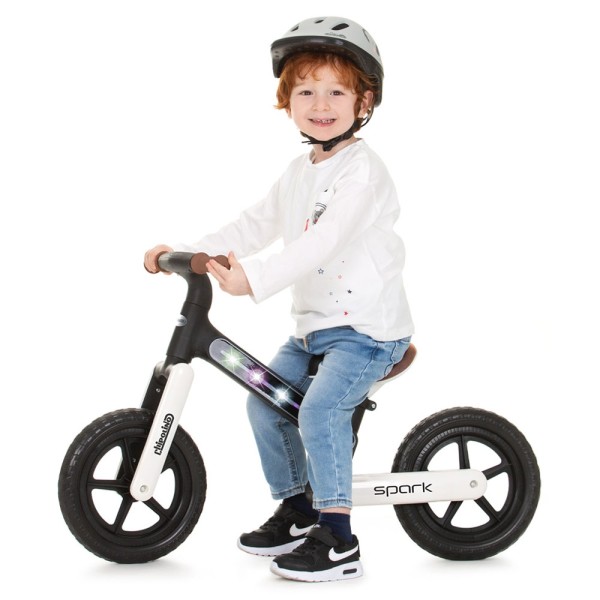 Bicicleta fara pedale Chipolino Spark black white Bicicleta fara pedale Chipolino Spark black white