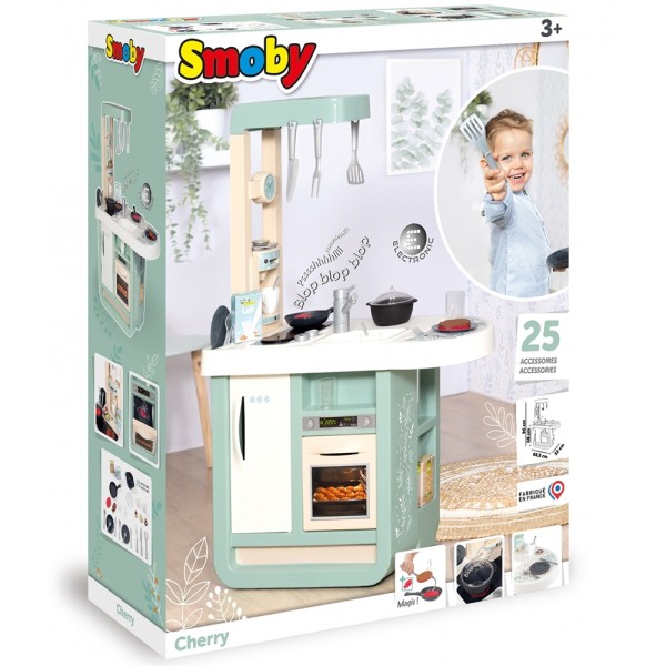 Bucatarie pentru copii Smoby Cherry Kitchen cu 25 accesorii