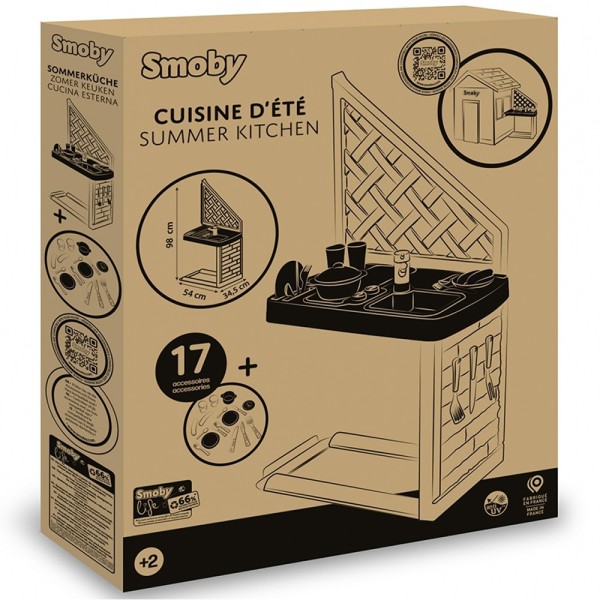 Bucatarie copii Smoby Life pentru casuta cu 17 accesorii