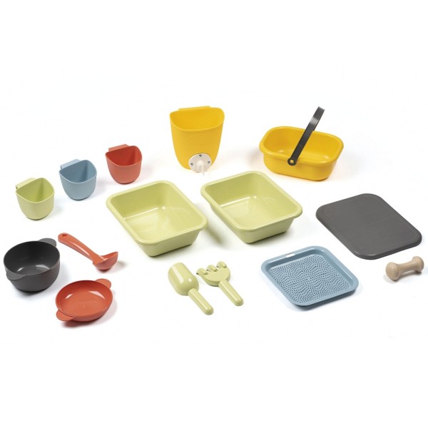 Bucatarie copii Smoby Mud Kitchen cu 15 accesorii