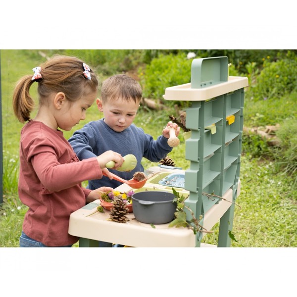 Bucatarie copii Smoby Mud Kitchen cu 15 accesorii