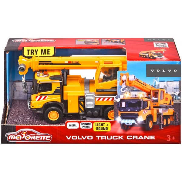 Camion cu macara Majorette Volvo Truck Crane cu lumini si sunete