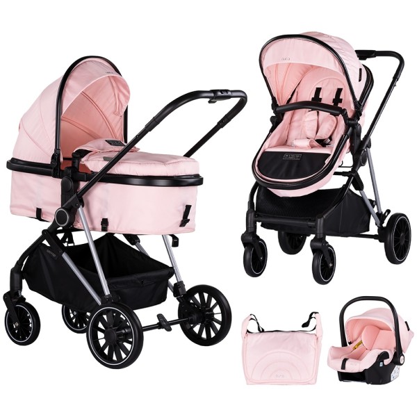 Carucior bebe 3 in 1 Chipolino Aura pink marshmallow