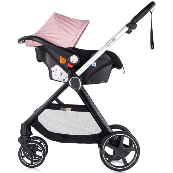 Carucior copii 3 in 1 Chipolino Marbella pink marshmallow