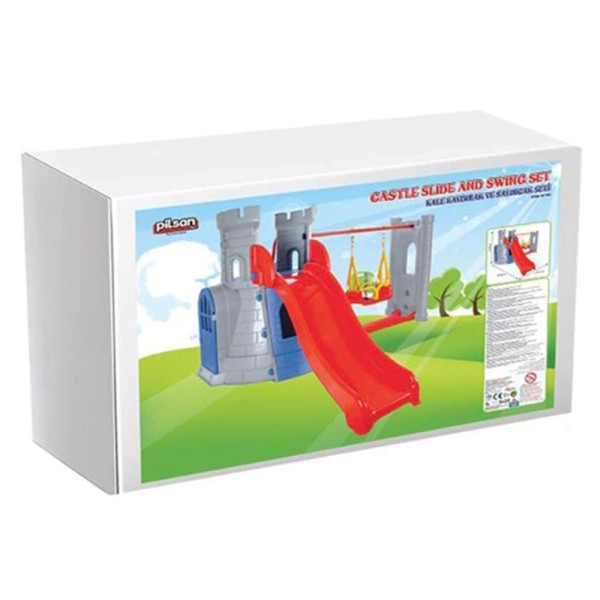 Centru de joaca Pilsan Castle Slide and Swing Set grey
