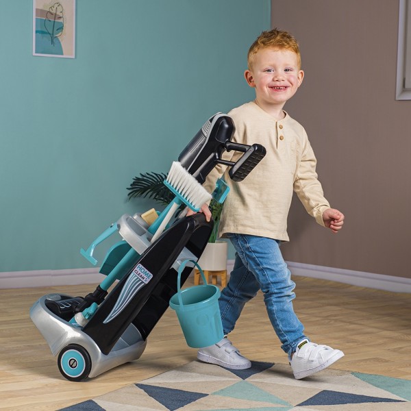 Jucarie Smoby Set curatenie cu troller si aspirator electronic Rowenta negru