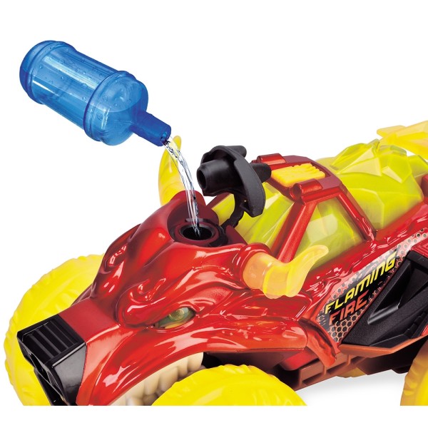 Masina Dickie Toys Flaming Fire Monster 25 cm rosu cu lumini si sunete