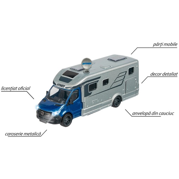 Masinuta Majorette Hymer B-Class Camper cu lumini si sunete