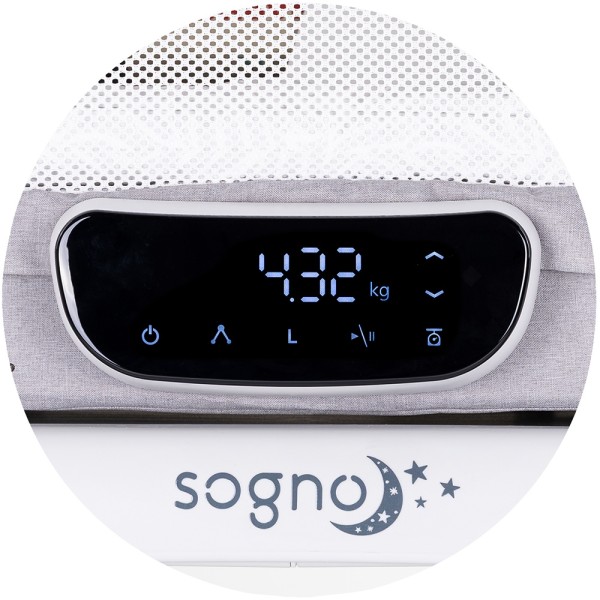 Patut cu leganare si cantar integrat Chipolino Sogno 2 in 1 grey