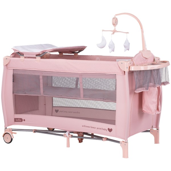 Patut pliabil Chipolino Bella pink marshmallow