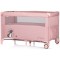 Patut pliabil Chipolino Relax pink marshmallow cu laterala culisanta