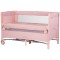 Patut pliabil Chipolino Relax pink marshmallow linen cu laterala culisanta