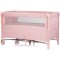 Patut pliabil Chipolino Relax pink marshmallow linen cu laterala culisanta