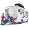 Rulota Dickie Toys Camper Hymer Camping Van Class B cu figurina si accesorii