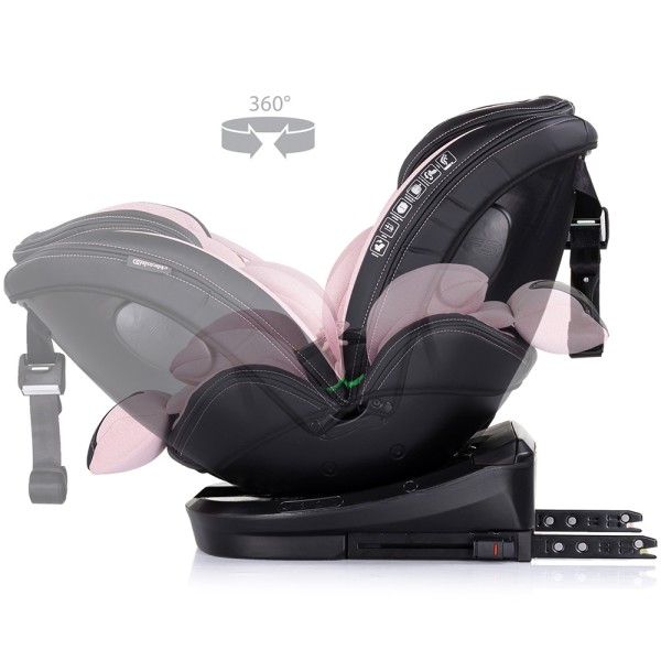 Scaun auto cu Isofix Chipolino Hypnotic I-Size 40-150 cm, sezut rotativ pink marshmallow