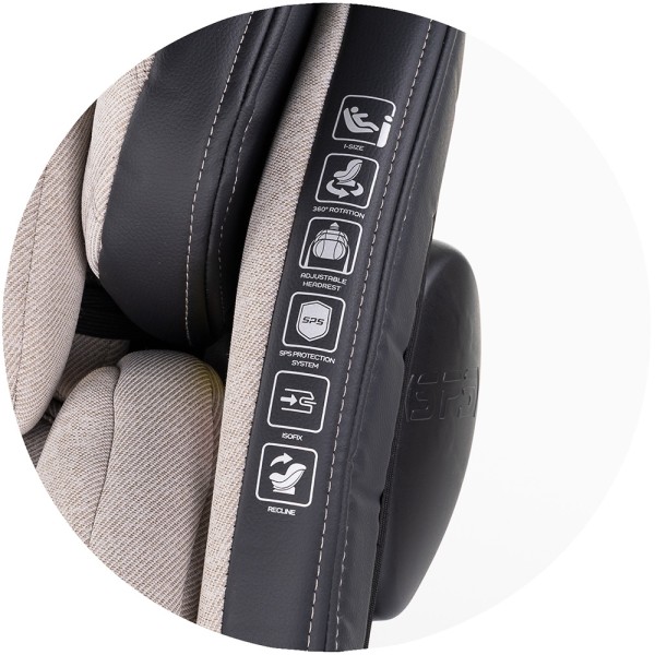 Scaun auto cu Isofix Chipolino Hypnotic I-Size 40-150 cm, sezut rotativ tiramisu