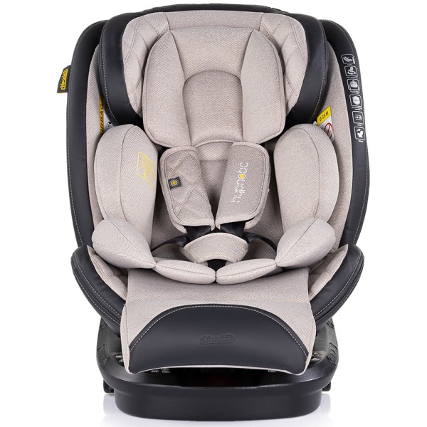 Scaun auto cu Isofix Chipolino Hypnotic I-Size 40-150 cm, sezut rotativ tiramisu