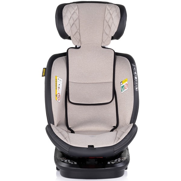 Scaun auto cu Isofix Chipolino Hypnotic I-Size 40-150 cm, sezut rotativ tiramisu