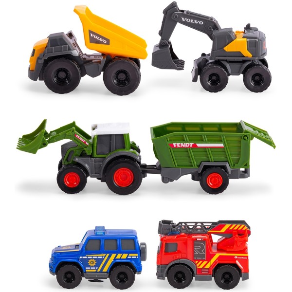 Set Dickie Toys Micro City Team 9 cm cu 5 vehicule