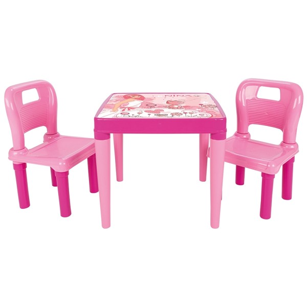 Set Masuta  activitati cu 2 scaune pentru copii Pilsan Hobby Study Table pink