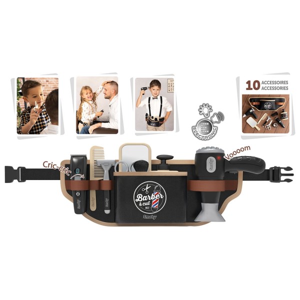 Centura frizer Smoby Barber and Cut negru cu accesorii Centura frizer Smoby Barber and Cut negru cu accesorii