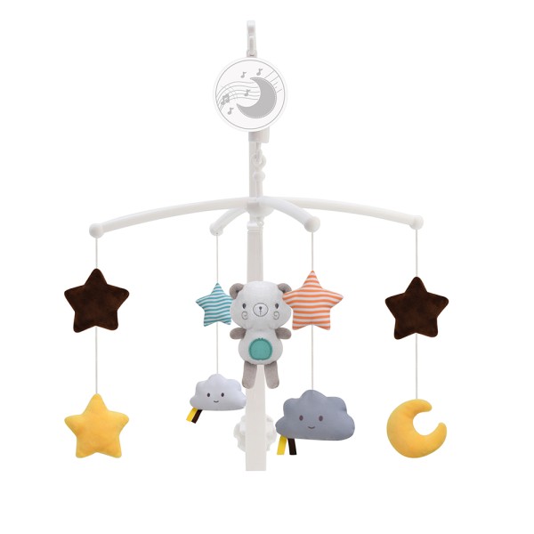 Carusel Muzical Pătuț Cangaroo Dreamy Gray, Cântece de Leagăn, Mecanism de Înfășurare, Jucării Suspendate, 0 luni+