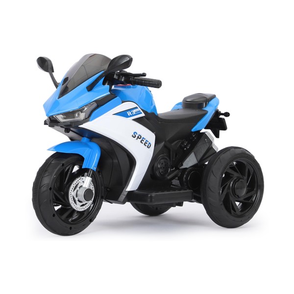 Motocicletă electrică pentru copii Moni Hurricane Blue 6V 7Ah cu lumini LED, MP3 și USB, 3-8 ani, 30 kg