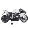 Motocicletă Electrică pentru Copii Moni Ninja Duo White 12V 7Ah, 3-8 Ani, Lumini LED, MP3, Reglare Viteză din Mâner