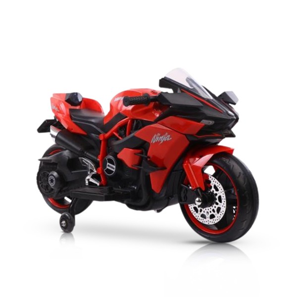 Motocicletă Electrică pentru Copii Moni Ninja Duo Red 12V 7Ah, 3-8 Ani, Lumini LED, MP3, Reglare Viteză din Mâner