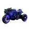 Motocicletă Electrică pentru Copii Moni Ninja Blue 12V 7Ah, 3-8 Ani, Lumini LED, MP3, Viteză 7 km/h, Roți Luminoase